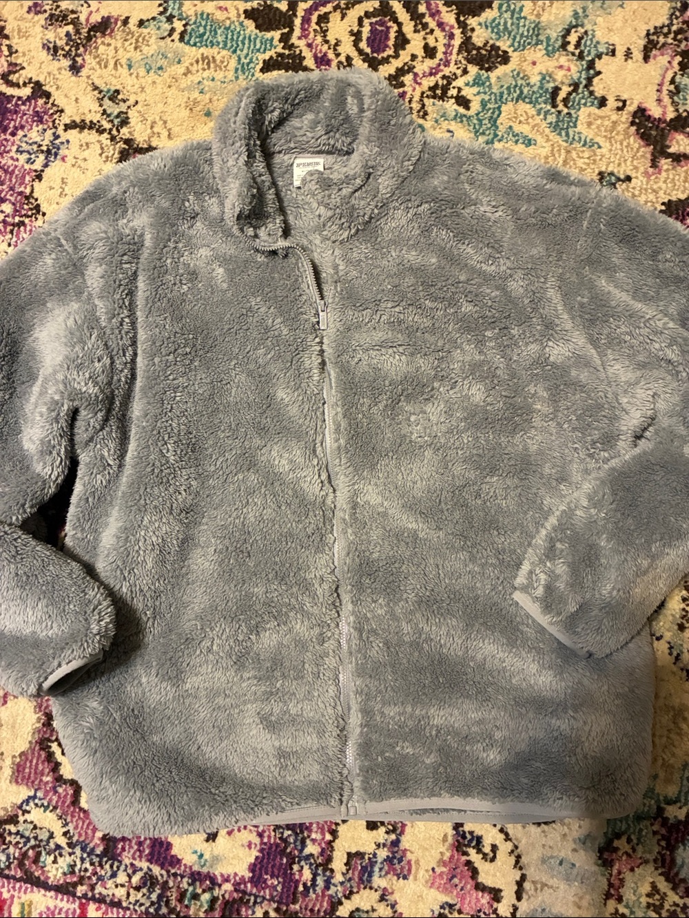 Pink fuzzy jacket with pockets in medium